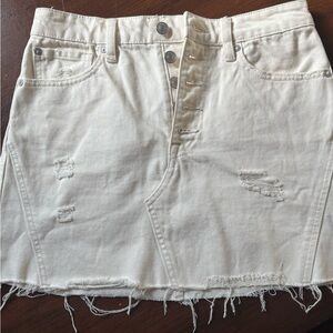 We The Free Cream Denim Skirt